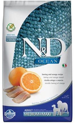 N&D Ocean Adult Medium Maxi Herring Orange Śledź Pomarańcza 12Kg