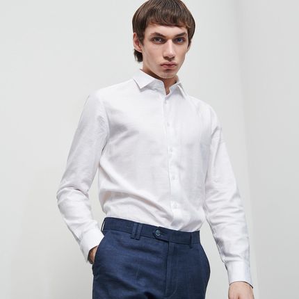 Reserved Lniana koszula regular fit Biały Ceny i Reserved Lniana koszula regular fit Biały Ceny i