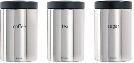 Brabantia pojemnik tea coffee sugar3szt. 1.4l chrom 204166