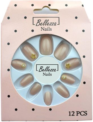 Bellezza Nails Paznokcie Sztuczne Ozdobione 12Szt Ld4