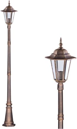 Mlamp Stojąca Lampa Zewnętrzna Standard K-7064A1 Czarnyzłoty Metalowa Oprawa Ogrodowa Latarnia Masztowa Ip44 Czarna Złota 