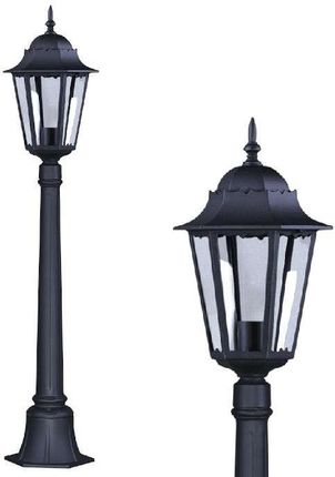 Mlamp Zewnętrzna Lampa Stojąca Lozana K-6006A Ogrodowa Oprawa Klasyczna Latarenka Outdoor Metalowa Ip44 Czarna 