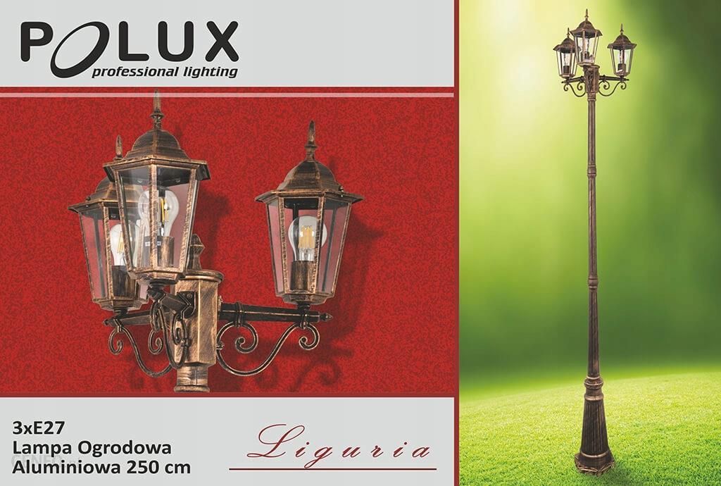 Polux Stojąca Lampa Ogrodowa Liguria Klasyczna Oprawa Metalowa Do Ogrodu Outdoor Zewnętrzna Ip43 Patyna 