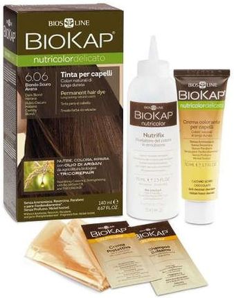 BIOKAP nutricolor DELICATO  farba do włosów 6.06 Ciemny Blond 140 ml 