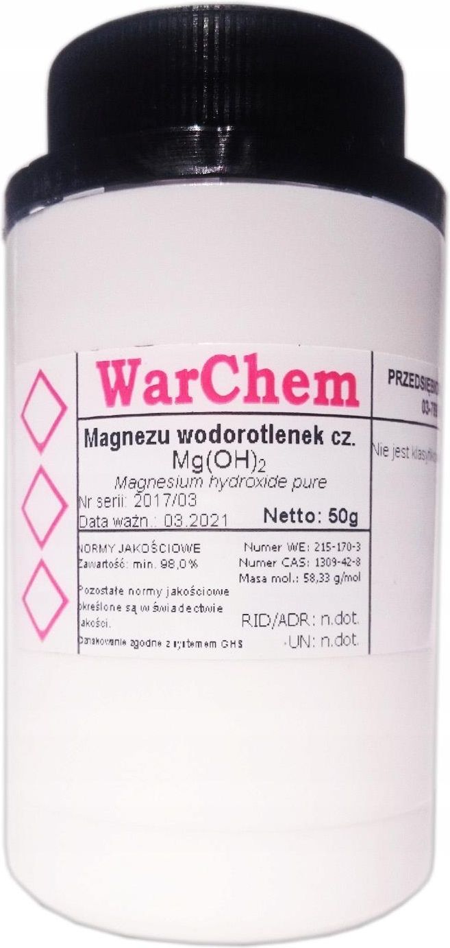Wodorotlenek Magnezu Wzór Drobne akcesoria medyczne Wodorotlenek Magnezu - 50g Warchem [47333