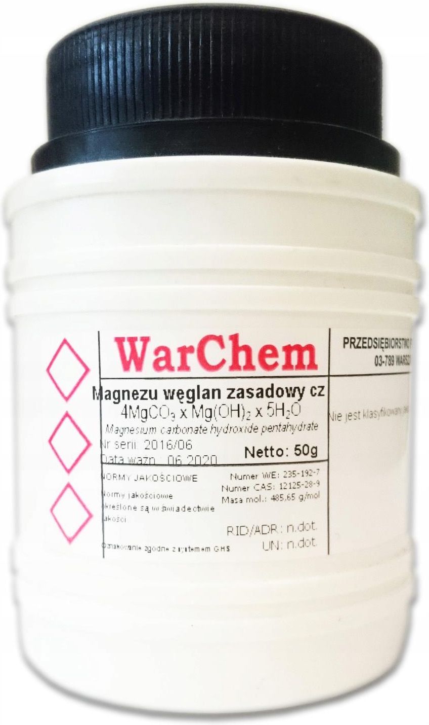 Węglan Magnezu Nazwa Zwyczajowa Drobne akcesoria medyczne Węglan Magnezu - 50g Warchem [47303] - Ceny i