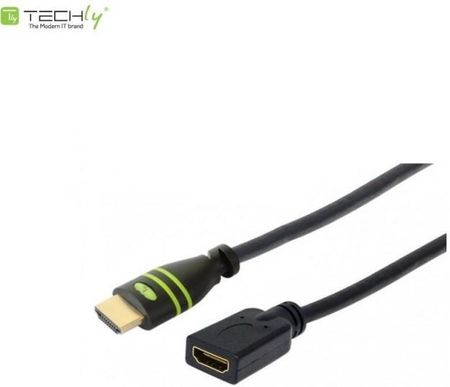 PRZEDŁUŻACZ HDMI TECHLY HDMI-HDMI M/F ETHERNET 3D 4K, 1,8M, CZARNY CZARNY (106848)