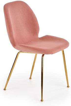 Krzesło K381 VELVET jasno różowe/złote 