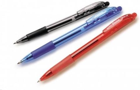 Pentel Długopis Automatyczny Wow Bk417/B Czerwony Z Gumowym Uchwytem