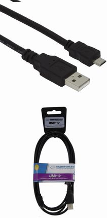 ESPERANZA  KABEL MICRO USB 2.0 A-B M/M ESPERANZA EB145 2M EKRANOWANY CZARNY (9_7699)