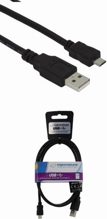 ESPERANZA  KABEL MICRO USB 2.0 A-B M/M ESPERANZA EB143 1M CZARNY CZARNY (9_7697)