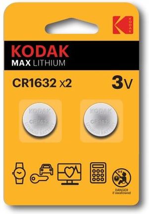 Kodak Bateria Litowa Kodak 3v Cr1632 Dl1632 1632 2 Szt.