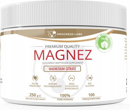 Magnez W Proszku Cytrynian Magnezu 250g Dla Vegan