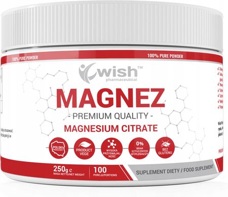 Magnez w Proszku Cytrynian Magnezy Dla Wegan 250g