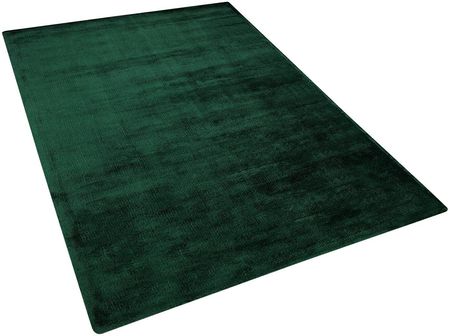 Beliani Nowoczesny dywan z wiskozy krótkie włosie prostokątny 140 x 200 cm ciemnozielony Gesi