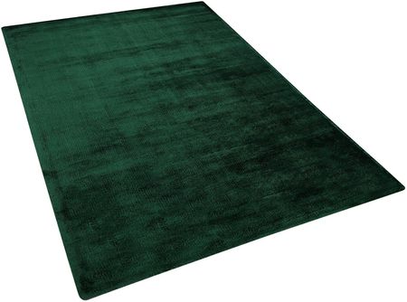 Beliani Nowoczesny dywan z wiskozy krótkie włosie prostokątny 160 x 230 cm ciemnozielony Gesi