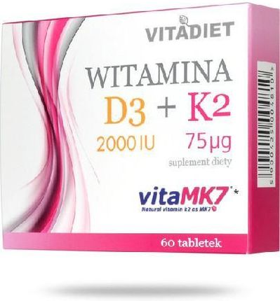 VitaDiet Witamina D3 2000 IU + K2 75mcg 60 kaps