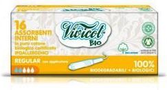 Vivicot Bio Tampony Higieniczne Regular 100% Biodegradowalne Niebielone Chlorem 16 Szt