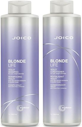 Joico Blonde Life Violet Zestaw do włosów blond nadający chłodny odcień szampon 1000ml + odżywka 1000ml