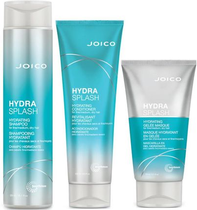 Joico HydraSplash Zestaw nawilżający nieobciążający cienkich włosów szampon 300ml + odżywka 250ml + maska 150ml