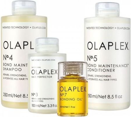 Olaplex Bond Maintenance zestaw odbudowujący  perfector No. 3 szampon No. 4 odżywka No. 5 olejek No. 7