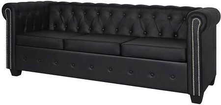 Elior 3 Osobowa Sofa James 3Q W Stylu Chesterfield Czarna