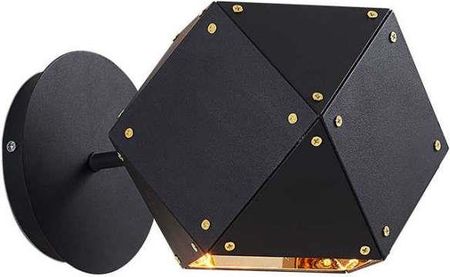 Copel Kinkiet Lampa Ścienna Metalowa Oprawa Geometryczna Loftowa Czarna Złota (Cggeokinkiet)