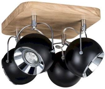 Spot Light Spotlight Ball Wood Lampa Sufitowa Incl 4Xled Gu10 5W Dąb Olejowany czarny