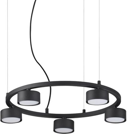 Ideal Lux Lampa Wisząca Minimalistyczna Czarna Minor Round Sp5 (1000112065)