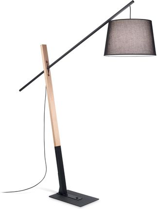 Ideal Lux Lampa Podłogowa Z Elementami Drewnianymi Eminent Pt1 Czarna (1000112083)