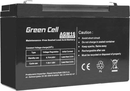 Green Cell Akumulator AGM VRLA 6V 10Ah (AGM16)