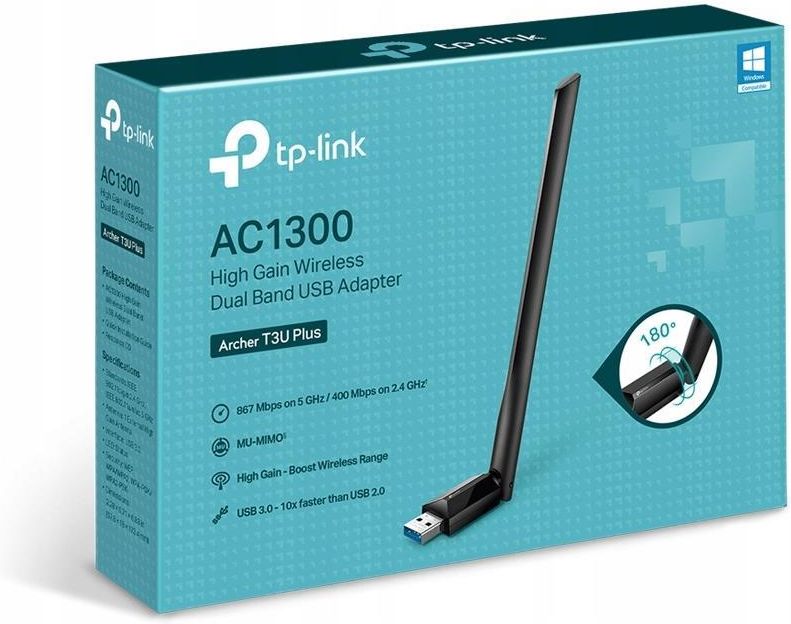 TP-Link Archer T3U Plus (ARCHERT3UPLUS) - zdjęcie 3 TP-Link Archer T3U Plus (ARCHERT3UPLUS)