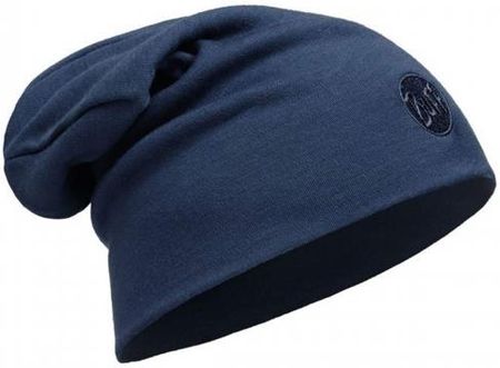 Dwuwarstwowa czapka Buff z wełny Merino-Solid Denim