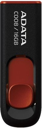 Adata USB C008 Classic 16GB Czarny/Czerwony (AC00816GRKD)