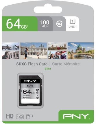 PNY Elite MicroSDXC 64GB (P-SDUX64U185GW-GE)