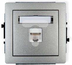 Karlik Elektrotechnik Deco Gniazda Komputerowe Pojedyncze 1Xrj45 Kat. 5E 8-Stykowy Srebrny Metalik 7Dgk-1