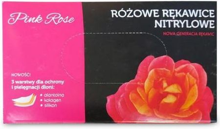 Rękawice Nitrylowe Pink Rose Różowe Rozmiar Xs 100szt.