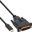 InLine kabel Display Port USB , wtyczka USB Type-C do wtyczki DVI (tryb DP Alt), czarny 2m