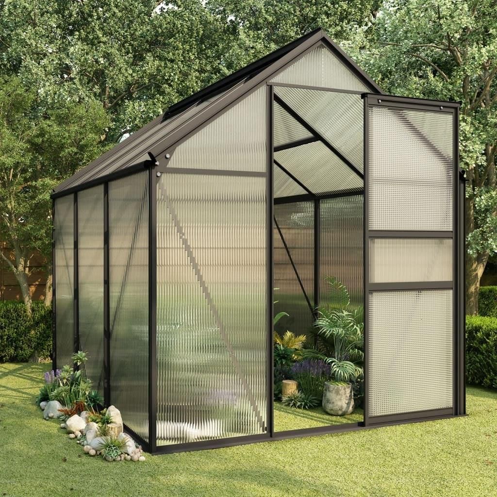 VidaXL Szklarnia, antracytowa, aluminium, 3,61 m² 48209 - zdjęcie 5 VidaXL Szklarnia, antracytowa, aluminium, 3,61 m² 48209