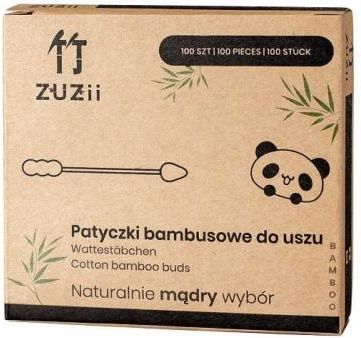 Zuzii Patyczki Kosmetyczne Bambusowe Z Bawełną W Kształcie Bałwanka/Szpicu 100Szt