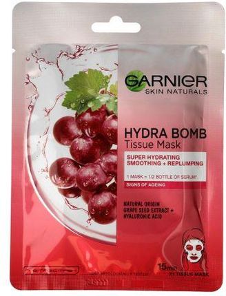 Garnier Skin Naturals Hydra Bomb Maseczka na tkaninie nawilżająco-wygładzająca 32 g