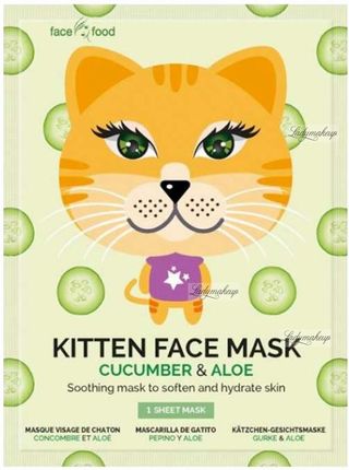 7Th Heaven Kitten Face Mask Łagodząca Maska Do Twarzy W Płacie Ogórek & Aloes