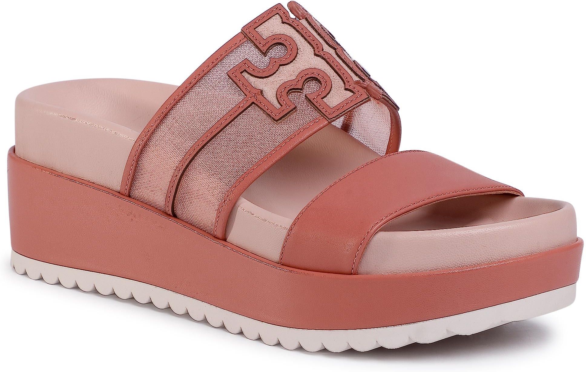 Klapki TORY BURCH - Ines Platform Slide 63589 Sea Shell Pink 952 - Ceny i  opinie 