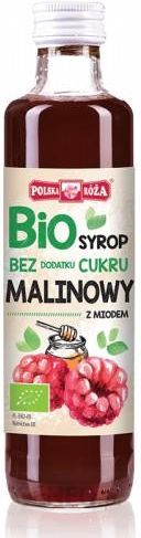 Bio Syrop Malinowy z Miodem Bez Dodatku Cukru 250Ml Polska Róża