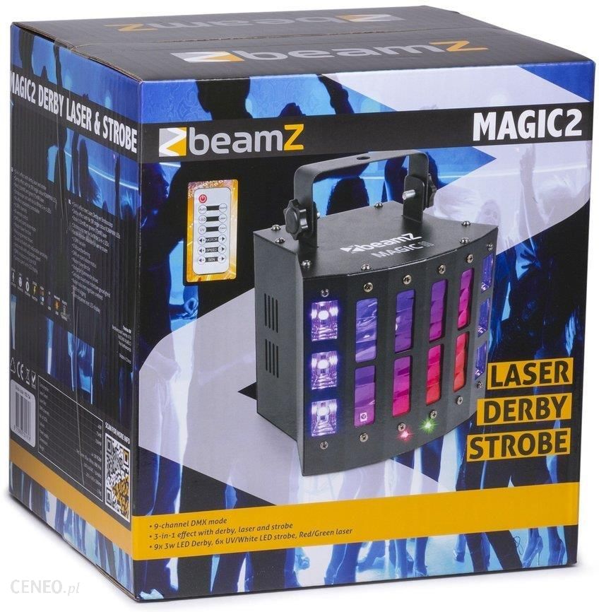 Beamz Efekt oświetleniowy LED DERBY z laserem i stroboskopem MAGIC2