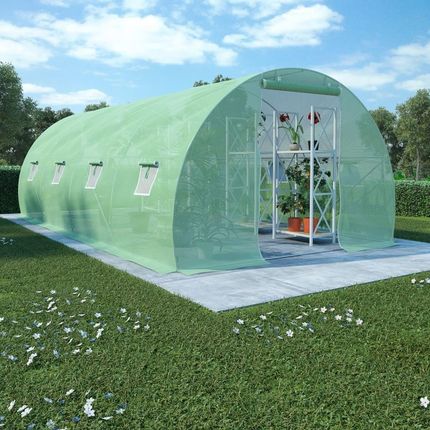 VidaXL Szklarnia ogrodowa, stalowa konstrukcja, 18 m², 600x300x200 cm Zielona