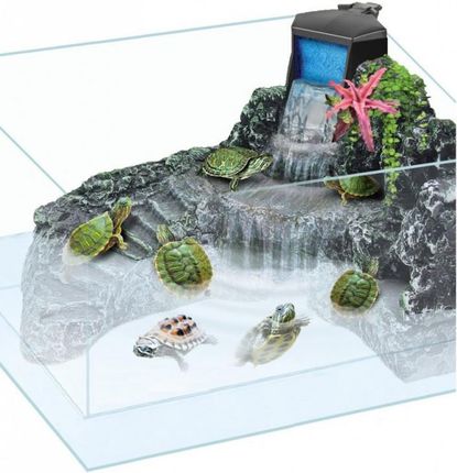 Up Aqua Terrarium Dla Żółwia Z Tłem 3D I Filtrem 36X25X27Cm