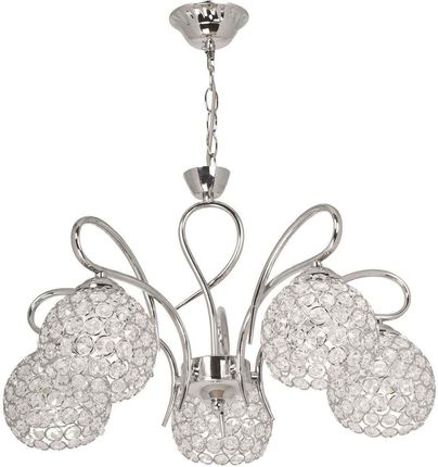 Lampa Wisząca Ven W-A 1537/5 Dekoracyjna Oprawa Metalowy Zwis Crystal Glamour Patyna Przezroczysty