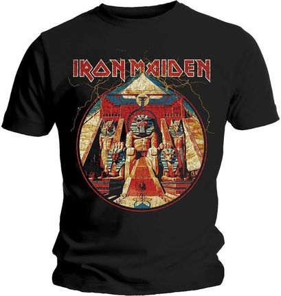 Iron Maiden Unisex Tee Powerslave Lightning Circle XL