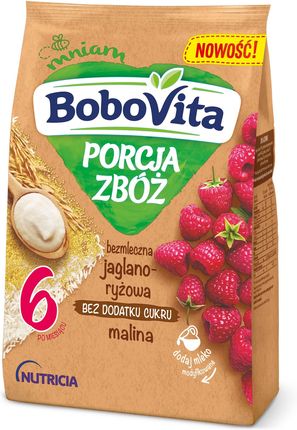 BoboVita Porcja Zbóż kaszka bezmleczna jaglano ryżowa malinowa po 6. miesiącu 170g